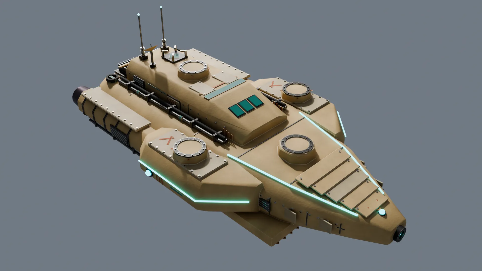 Dune Skimmer chassis with hover pads.